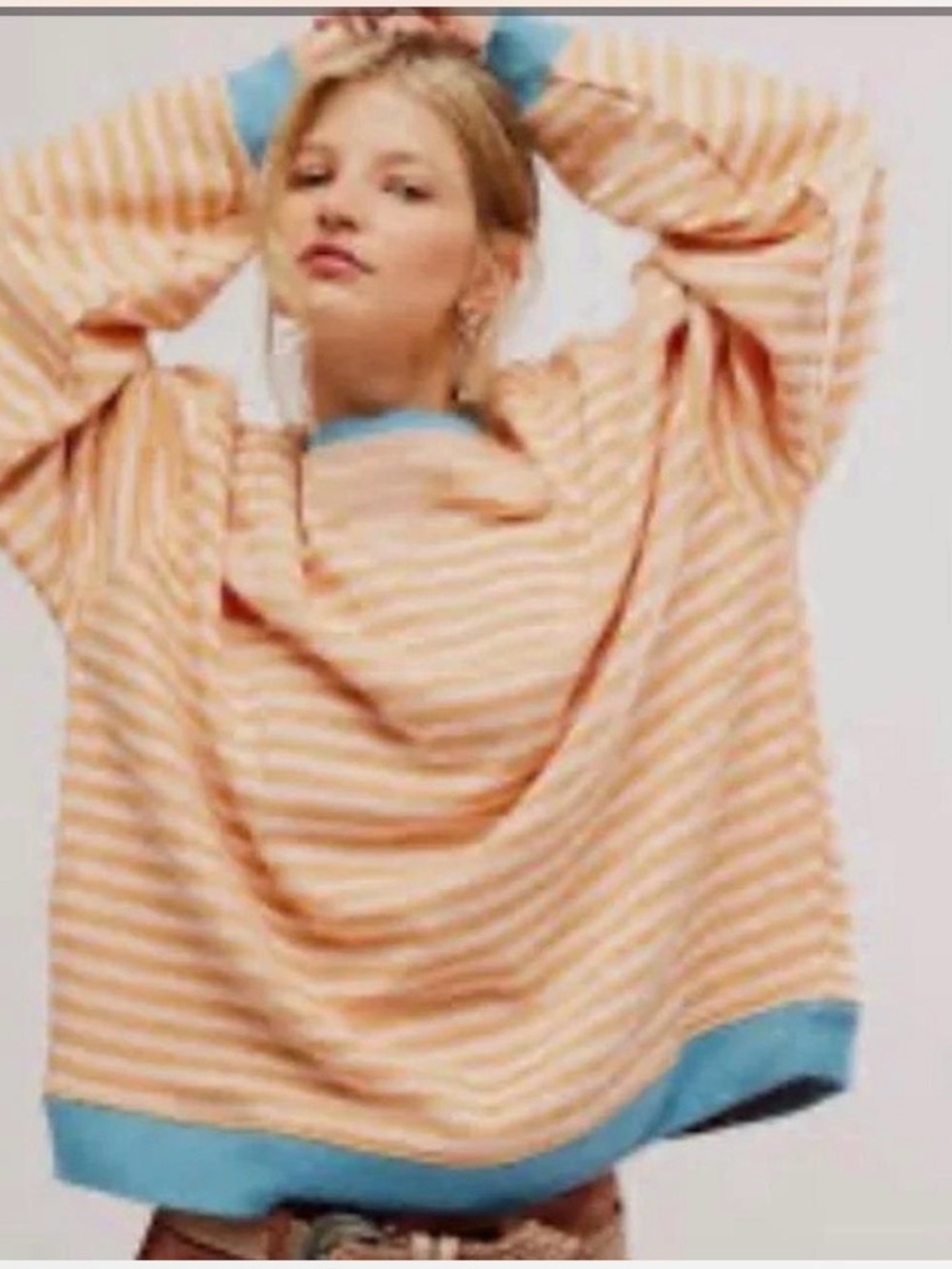 Free People Classic Striped Sweatshirt size S